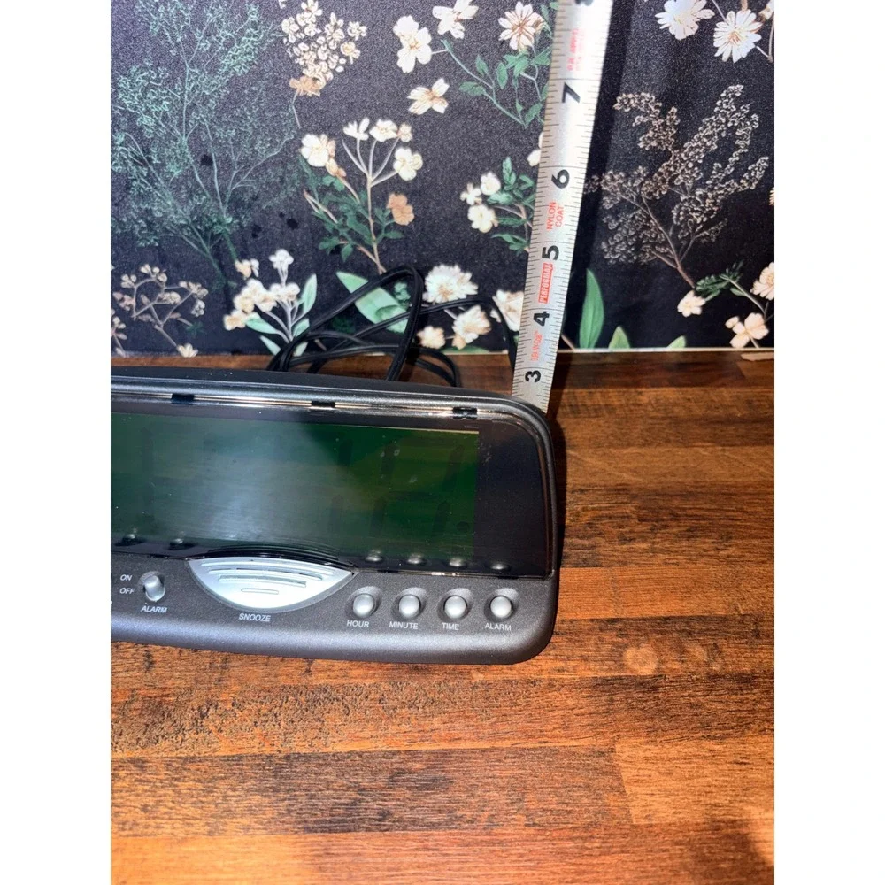 Digital Alarm Clock Large Green LED Display Snooze Dimmer Black Bedside Clock